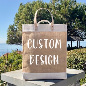 Individuelles Design | Strandtasche | Jute-Tasche | Jute-Einkaufstasche | Einkaufstasche | Individuelles Design | Personalisiertes Geschenk Muttertag | Geschenk für Sie