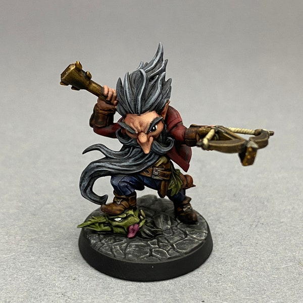 Miniature DnD peinte à la main - Gnome Bard 32 mm