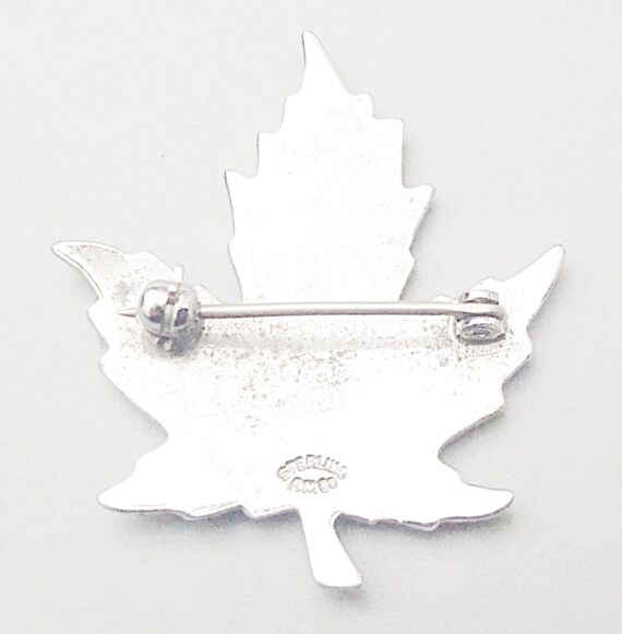 Broche Vintage En Argent Massif - Forme Feuille D'érable, Filigrane, Très Bon état
