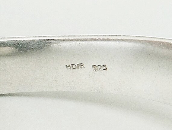 Contemporary solid silver & diamond torque bangle… - image 6