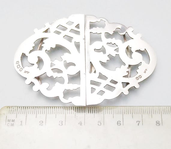 Antique Edwardian solid silver nurse's buckle, Al… - image 4