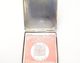 Antique Edwardian solid silver matchbook holder, Cohen & Charles, B'ham 1905
