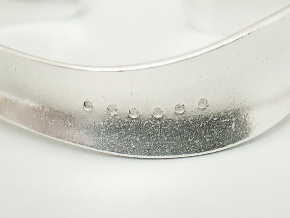 Contemporary solid silver & diamond torque bangle… - image 2