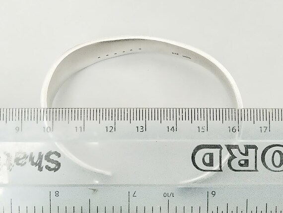 Contemporary solid silver & diamond torque bangle… - image 4