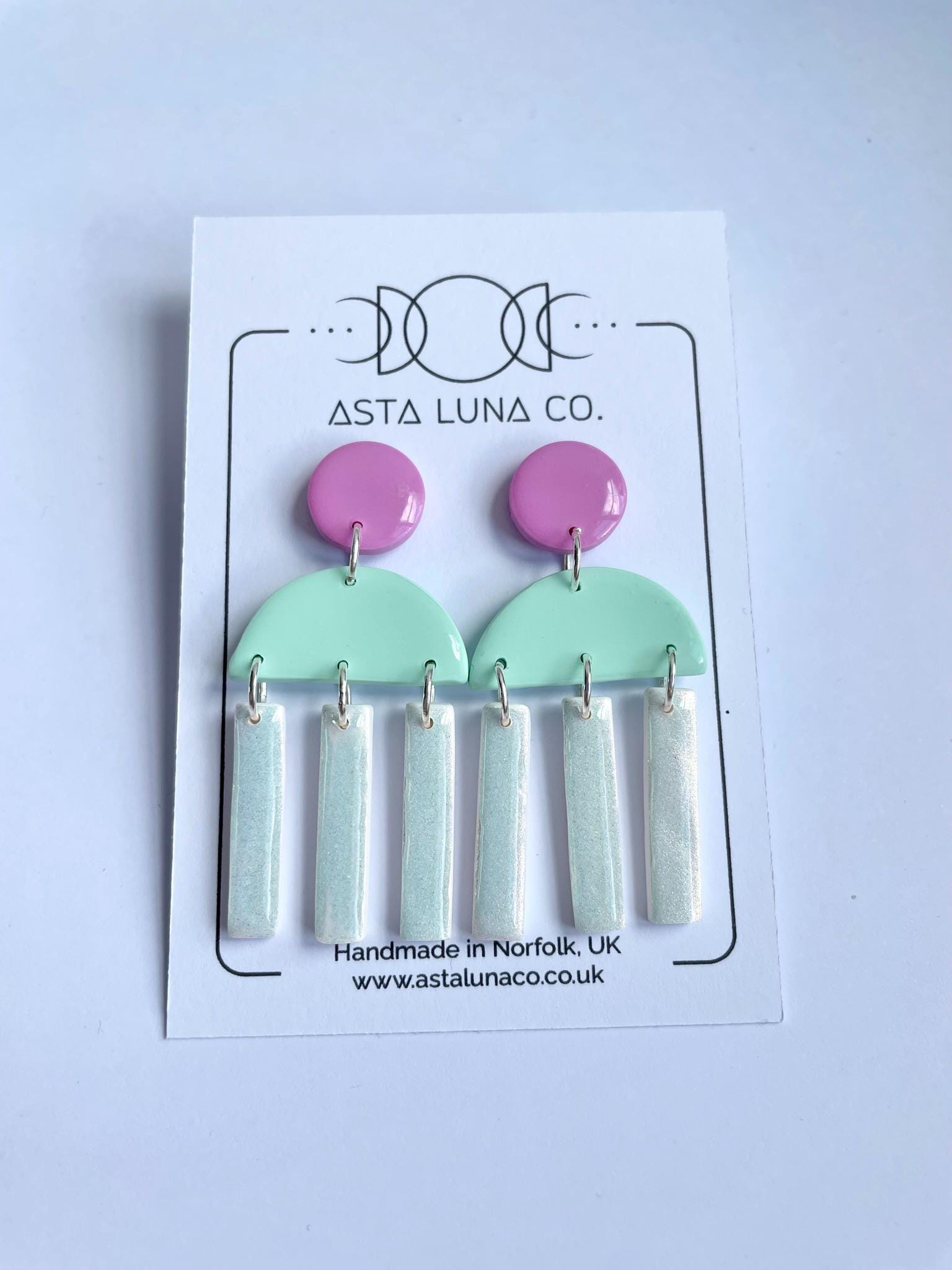 Polymer Clay Statement Dangle/Drop Earrings ~ Lightweight & Hypoallergenic ~ Unique gift idea ~ Handmade, UK