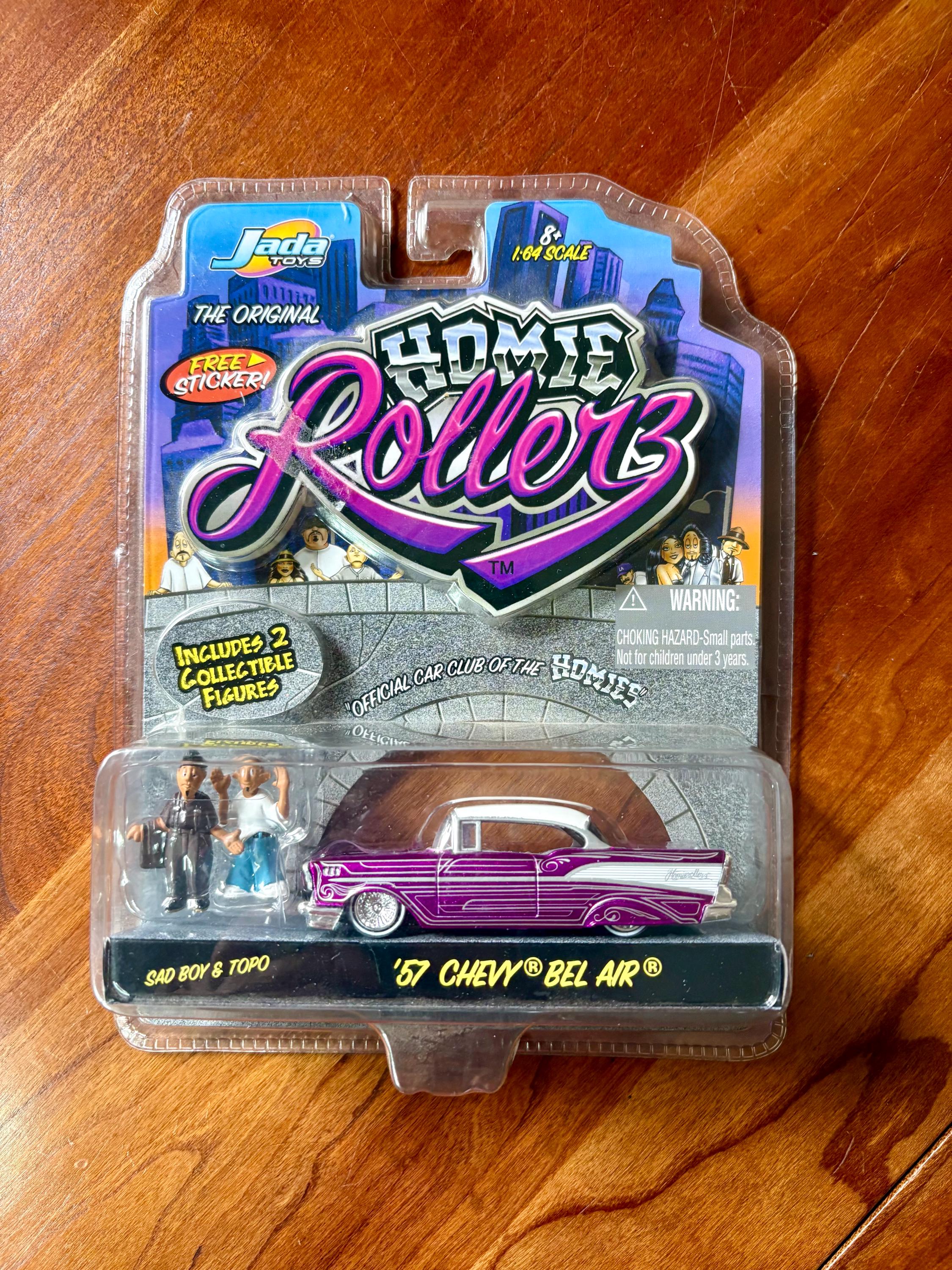 Homie Rollerz Collectible Toy - Sad Boy and Topo With 1957 Chevy