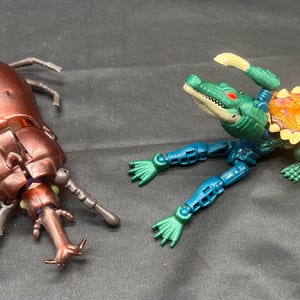 Beast Wars Transformers - Lot of 2 - Terragator Fuzor Predecon (1998) and Tripedacus Ram Horn (1996) Both Complete