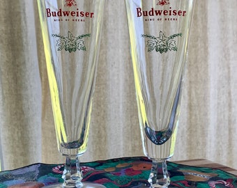 Budweiser Vintage Christmas Beer Glasses