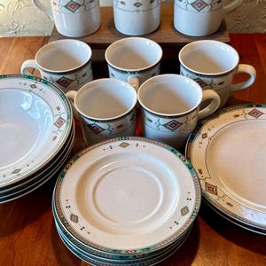 Studio Nova Adirondack - Soup Bowls, Salad Plates, Cups and Saucers - Vintage 1990s