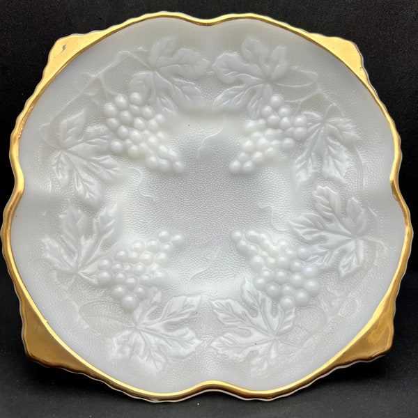 Gold Trim Glass Bowl Etsy