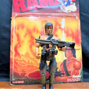 Vintage 1985 Rambo Action Figure - Coleco Toys - With Accessories