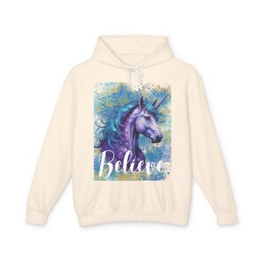 Whimsical Unicorn Hoodie - Believe in Magic, Cozy Sweatshirt, Gift for Dreamers, Fantasy Apparel, Unique Unicorn Design
