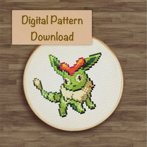 Caterpie/Eevee Fusion Cross Stitch Pattern