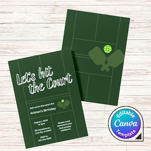 Pickleball Birthday Invitation – Editable Template for Printable Party Invite | Instant Download