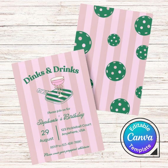 Pickleball Birthday Invitation – Editable Template for Printable Party Invite | Instant Download