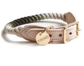 Rope & Leather Dog Collar