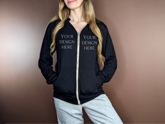 Canvas zip store up hoodie