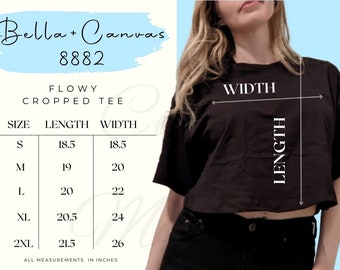 Bella canvas 8882 size chart | bella canvas crop top, bella canvas 8882, bella canvas 8882 mockup, 8882 size chart, crop top mockup