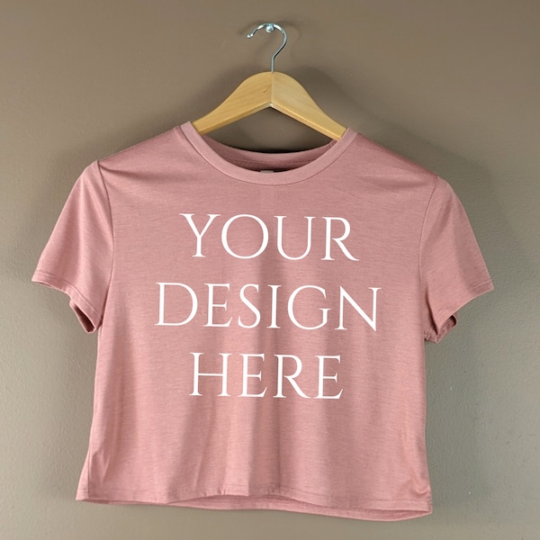 Bella Canvas 8882 Crop Top Mockup | Women's Flowy Cropped Tee | Bella Canvas 8882 Mockup | Mauve Crop Top Mock Up Model Mockup | Crop Mockup