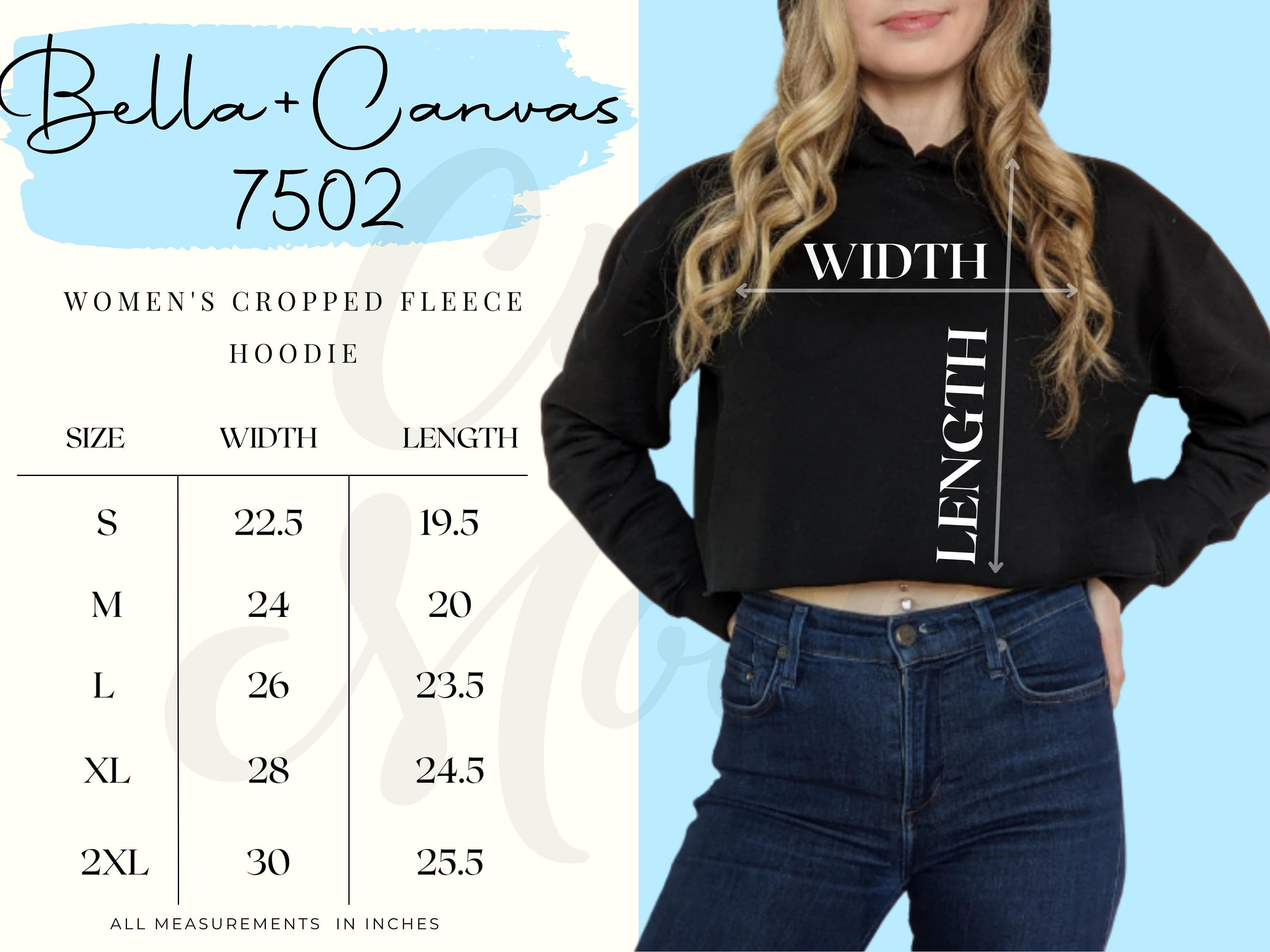 Bella Canvas 7502 Size Chart Bellacanvas Cropped Hoodie -