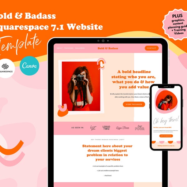 Squarespace template etsy australia