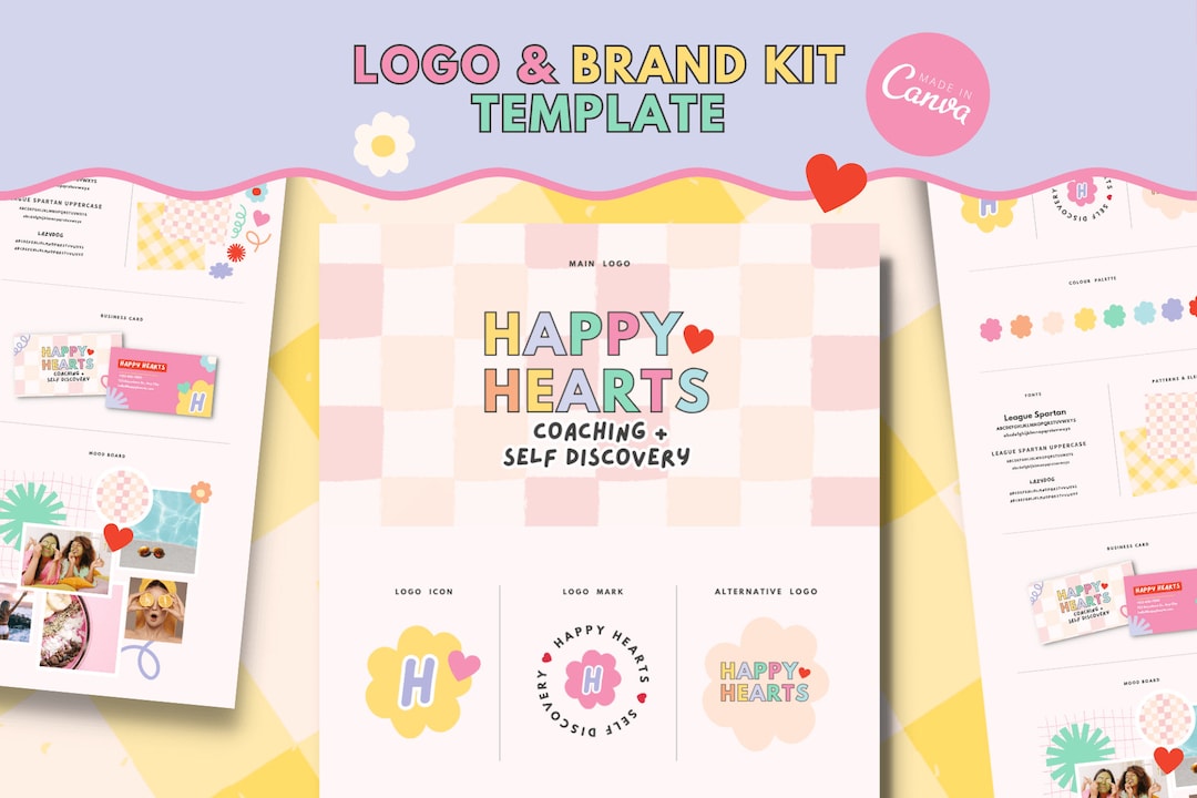 Colorful Logo | Canva Logo Template | Branding Kit Template | Small ...