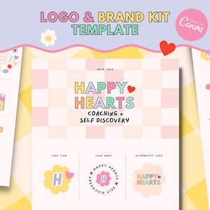 Logo coloré | Modèle de logo Canva | de kit de marque | Image de marque des petites entreprises | Logo féminin