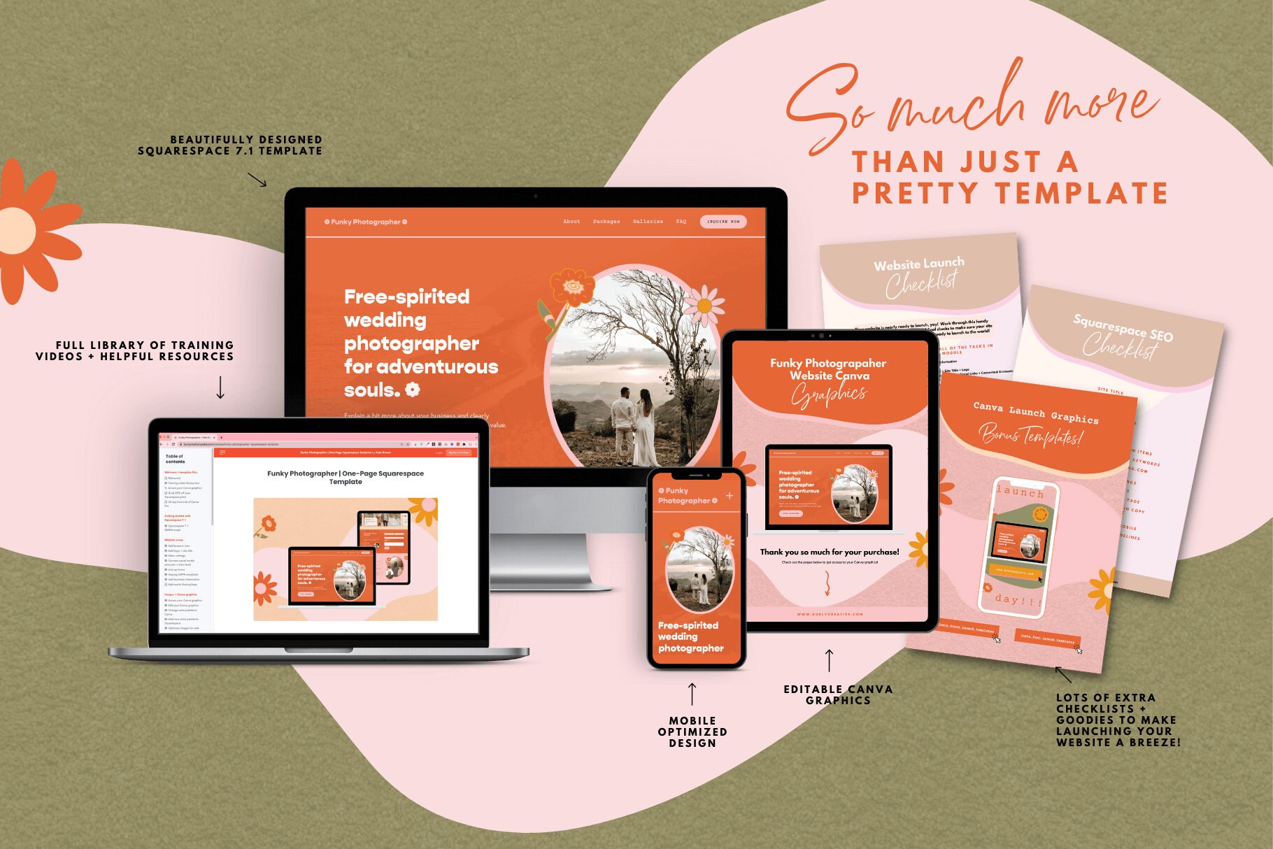 Squarespace Template Funky Photographer One Page Website Template 