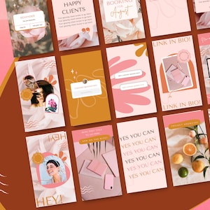 Pink Instagram Story Template |  Bold & Boho | Canva Instagram Template