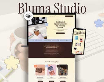 Modern Squarespace Template for Designers + Creative Agencies | Marketing Portfolio Template | Premium Squarespace Website | Bluma Studio