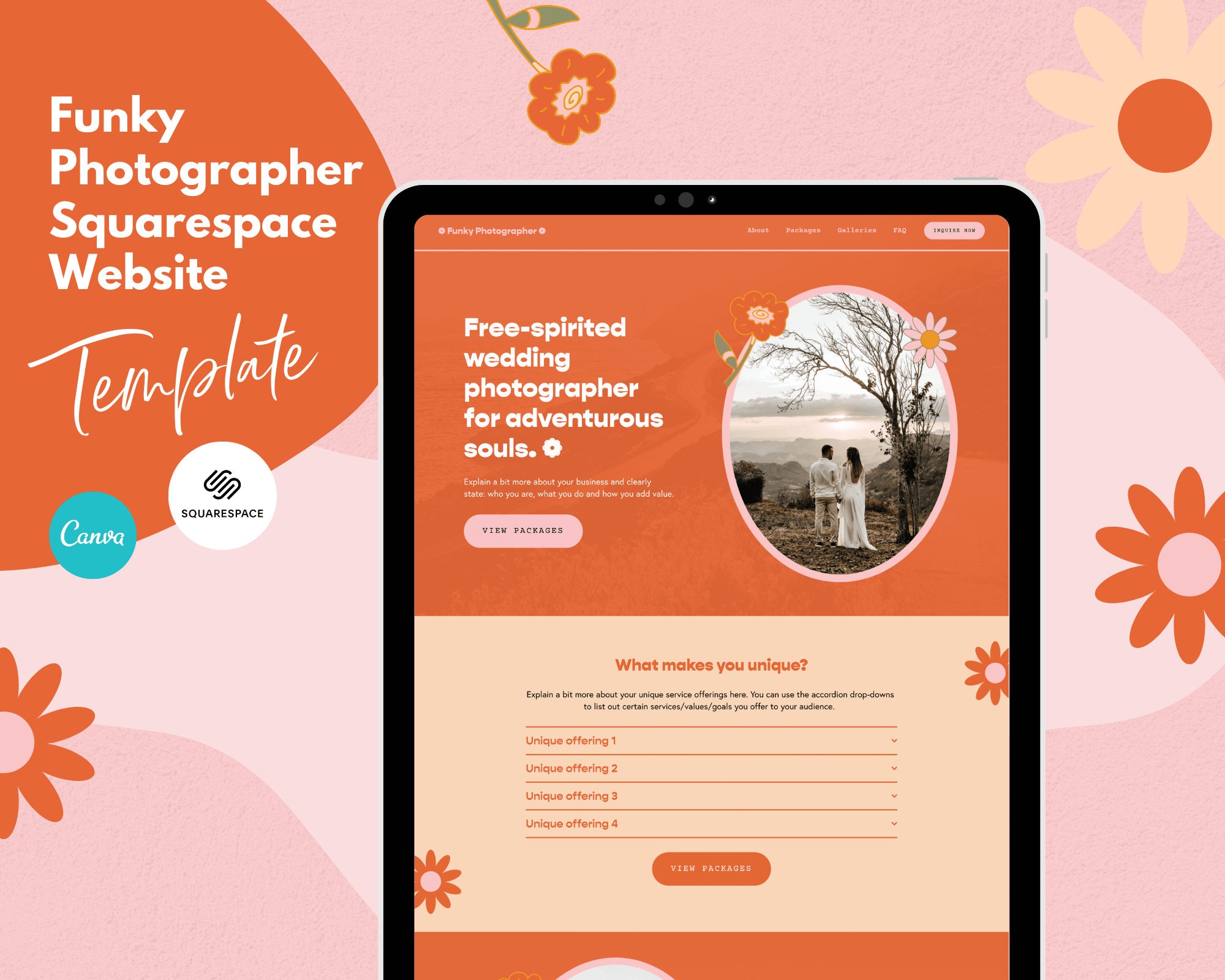 Squarespace Template Funky Photographer One Page Website Template 