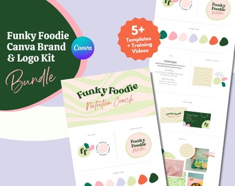 Funky Foodie Canva Brand Kit | Nutritionist Logo Template