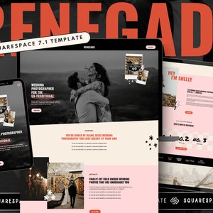 Squarespace Template for Photographer | Dark and Moody Wedding Website | Wedding Photographer Website | Squarespace 7.1 Portfolio Template