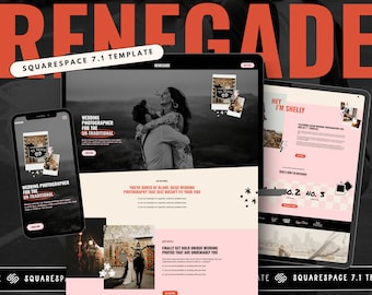 Squarespace Template for Photographer | Dark and Moody Wedding Website | Wedding Photographer Website | Squarespace 7.1 Portfolio Template