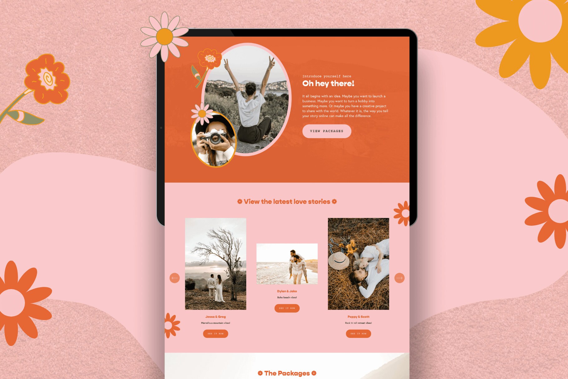 Squarespace Template Funky Photographer One Page Website Template 