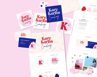 Feminine Branding Kit | Retro Logo Templates, Canva Brand Design