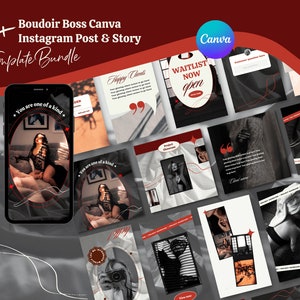 Canva Instagram Template Bundle for Photographers | 50+ Canva Instagram Story & Post Templates | Boudoir Photography