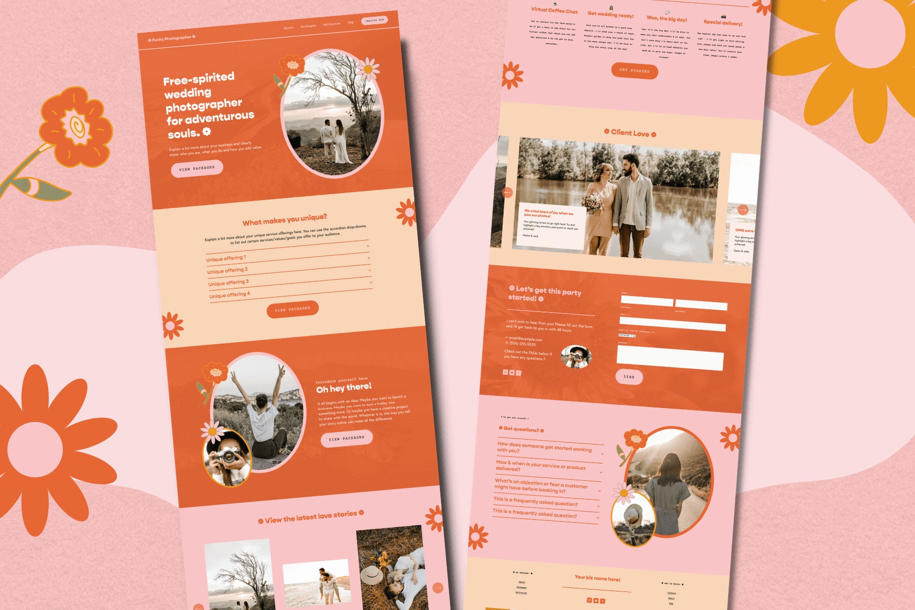 Squarespace Template Funky Photographer One Page Website Template 