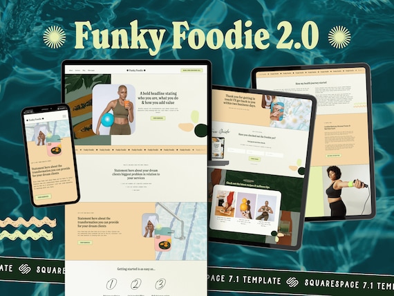Squarespace Template for coaches | Website template for health coach, wellness coach, nutrition coach, food blogger | Squarespace 7.1