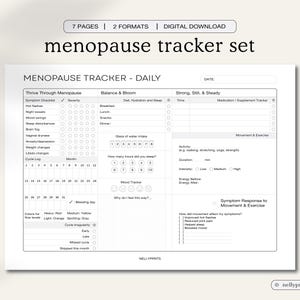 Menopause Journal, Menopause Symptom Tracker, Menopause Worksheets, Womens Health Planner, Hormone Health Tracker, Perimenopause Journal