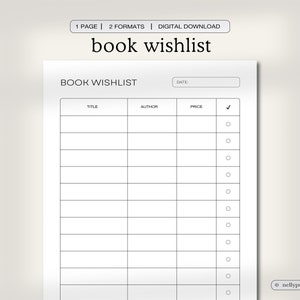 Buch-Wunschliste zum Ausdrucken, Lese-Wunschliste, Erinnerung an Bücher zum Kauf, Liste der kommenden Bücher