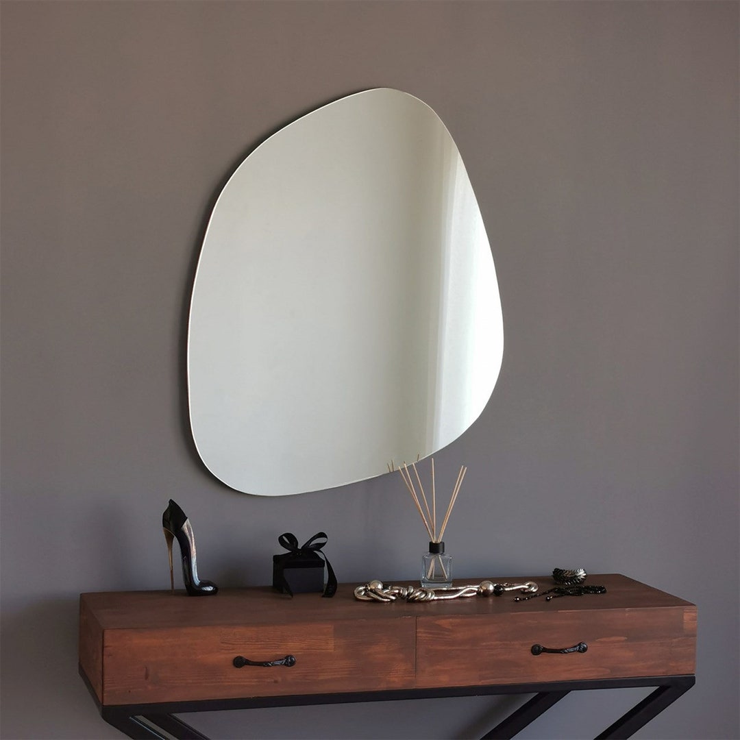 Asymmetrical Large Mirror Console Wall Mirror Bathroom Etsy