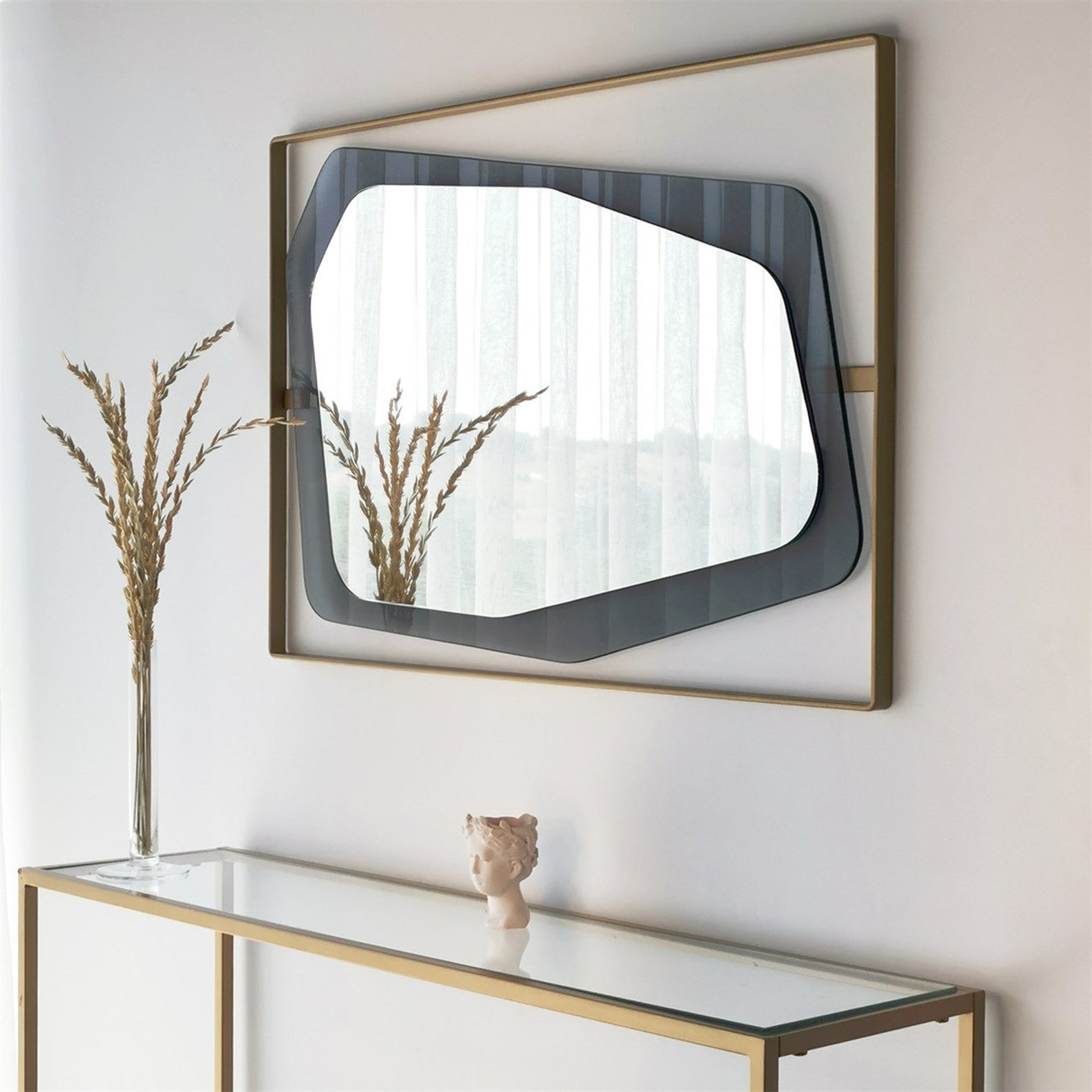 Large Wall Mirror Asymmetric Irregular Mirror Rectangular - Etsy