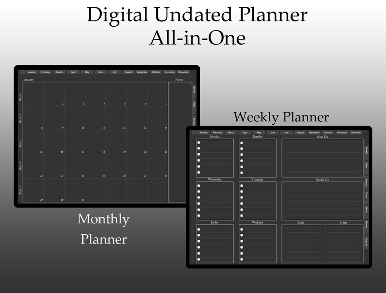 Goodnotes Template Goodnotes Planner Monthly Digital Planner Etsy