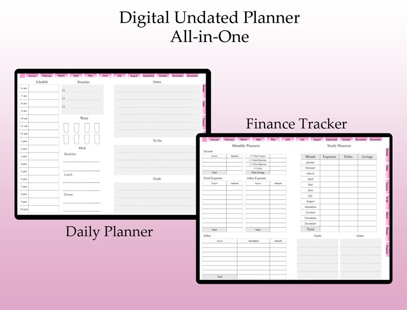 Goodnotes Template Goodnotes Planner Monthly Digital Planner Etsy