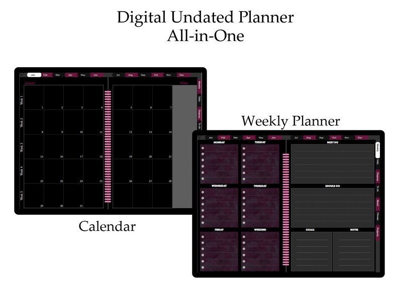 Goodnotes Template Goodnotes Planner Monthly Digital Planner Etsy