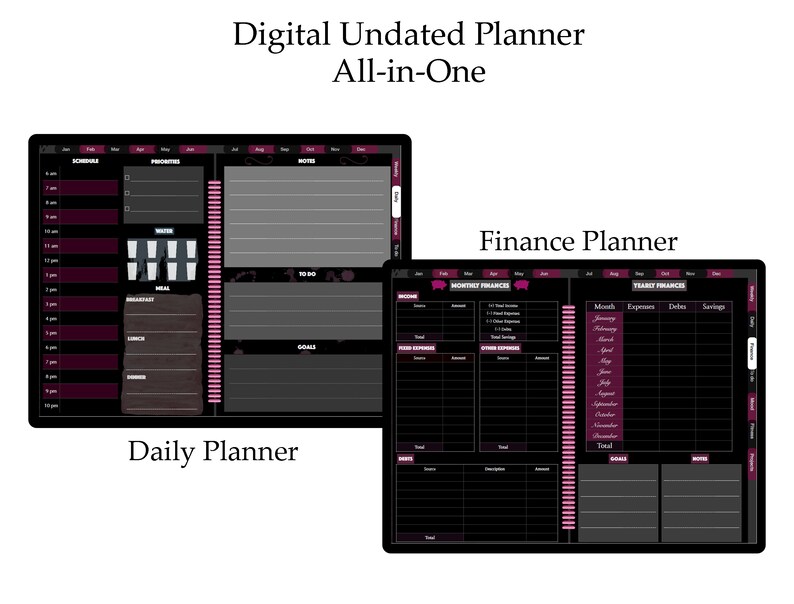 Goodnotes Template Goodnotes Planner Monthly Digital Planner Etsy