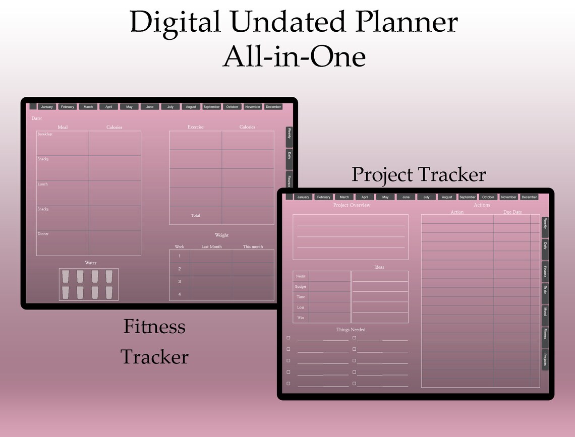 Goodnotes Template Goodnotes Planner Monthly Digital Planner Etsy