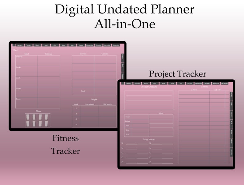 Goodnotes Template Goodnotes Planner Monthly Digital Planner Etsy