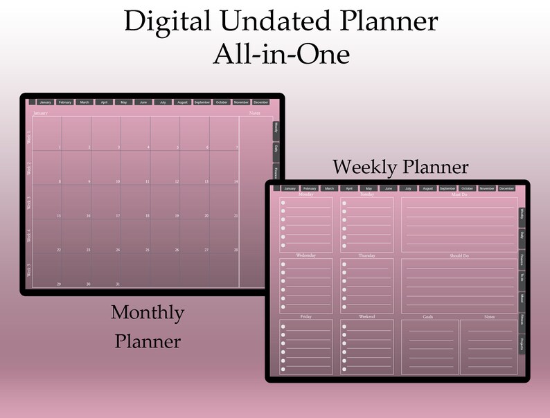 Goodnotes Template Goodnotes Planner Monthly Digital Planner Etsy